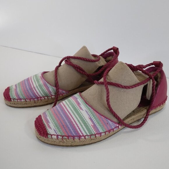 UGG Libbi Serape Espadrille Pink Sandals 1011189 Size 8 NEW - Picture 4 of 16